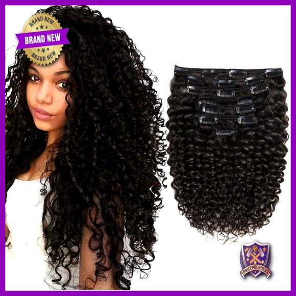 Human Hair Clip-In Extensions Jerry Curly 3B 3C Real Hair For Natural Styles